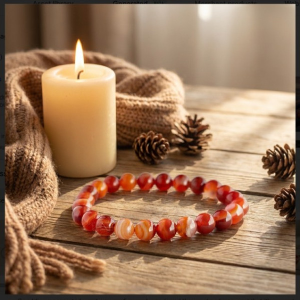 Image of Red Carnelian Stone Bracelet