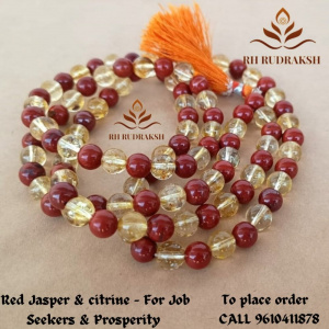 Image of Red Japser &amp; Yellow Citrine Mala