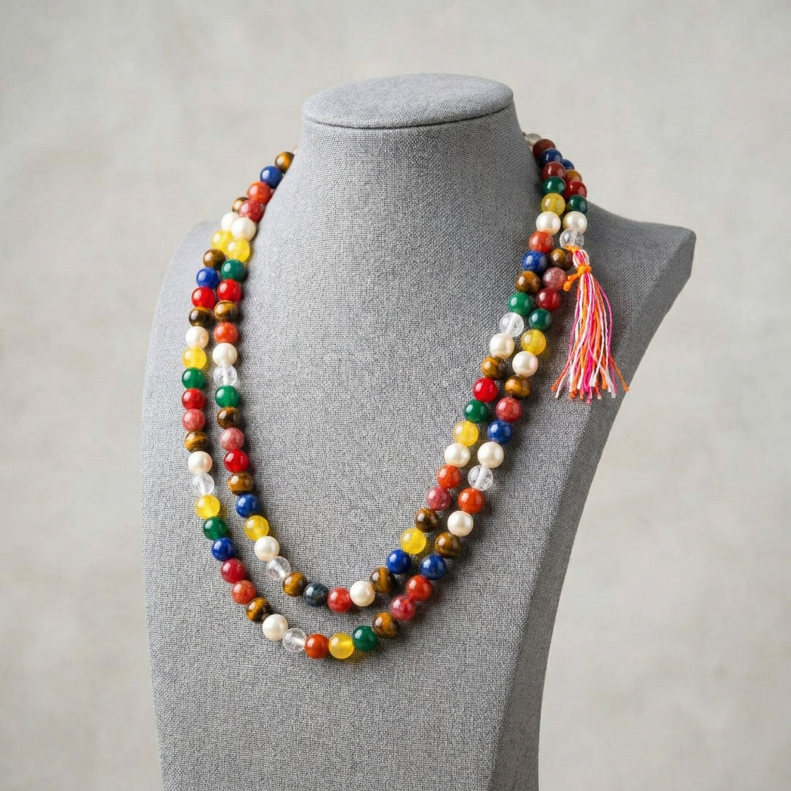 Navratan Stones Mala - 8MM 108 Beads