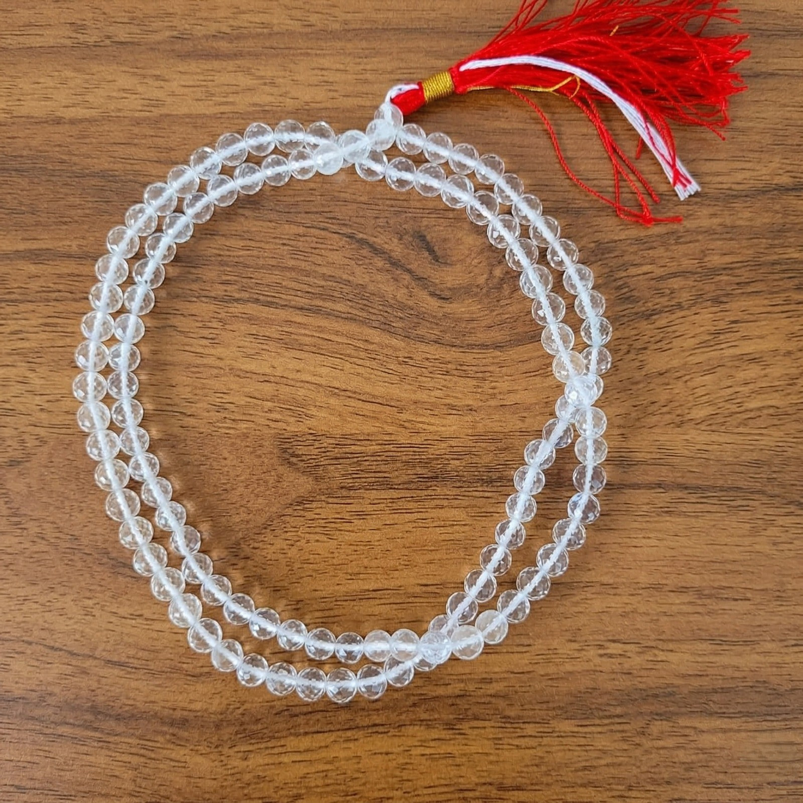 Sphatik Mala Diamond Cut Beads 6 MM - 108 1Beads Super Fine Quality