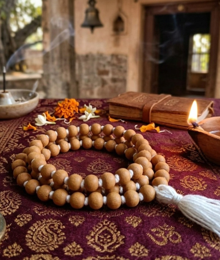 Chandan Jaap Sandalwood Mala - 1081 Beads 10MM