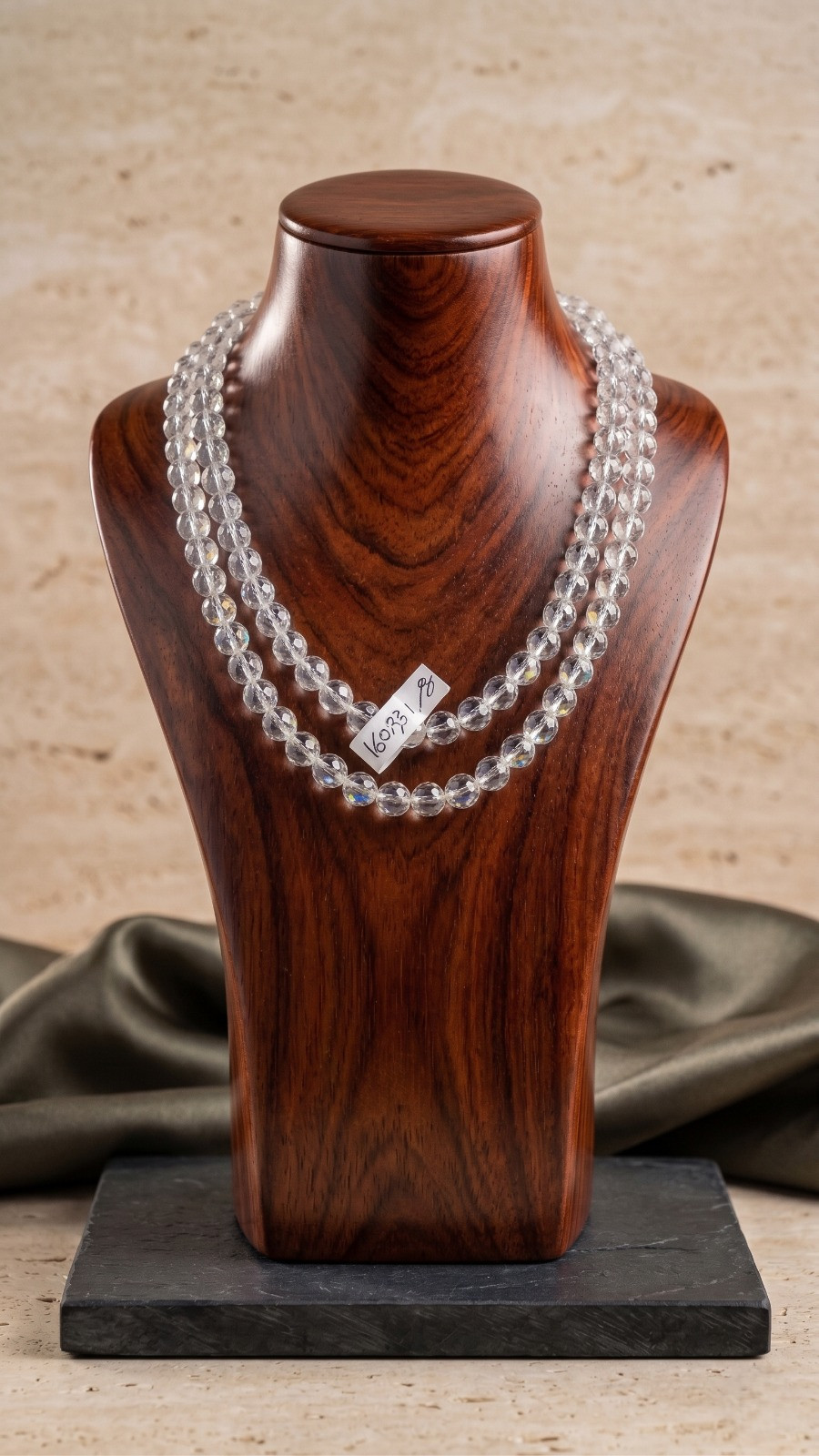 Sphatik Mala Round Beads- Diamond Cut - 10MM Approx