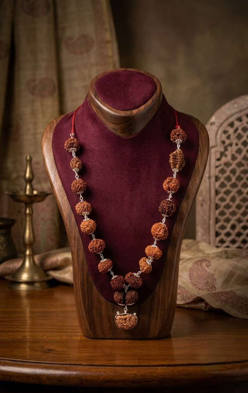 Nepali Rudraksh Sidha Mala in Silver