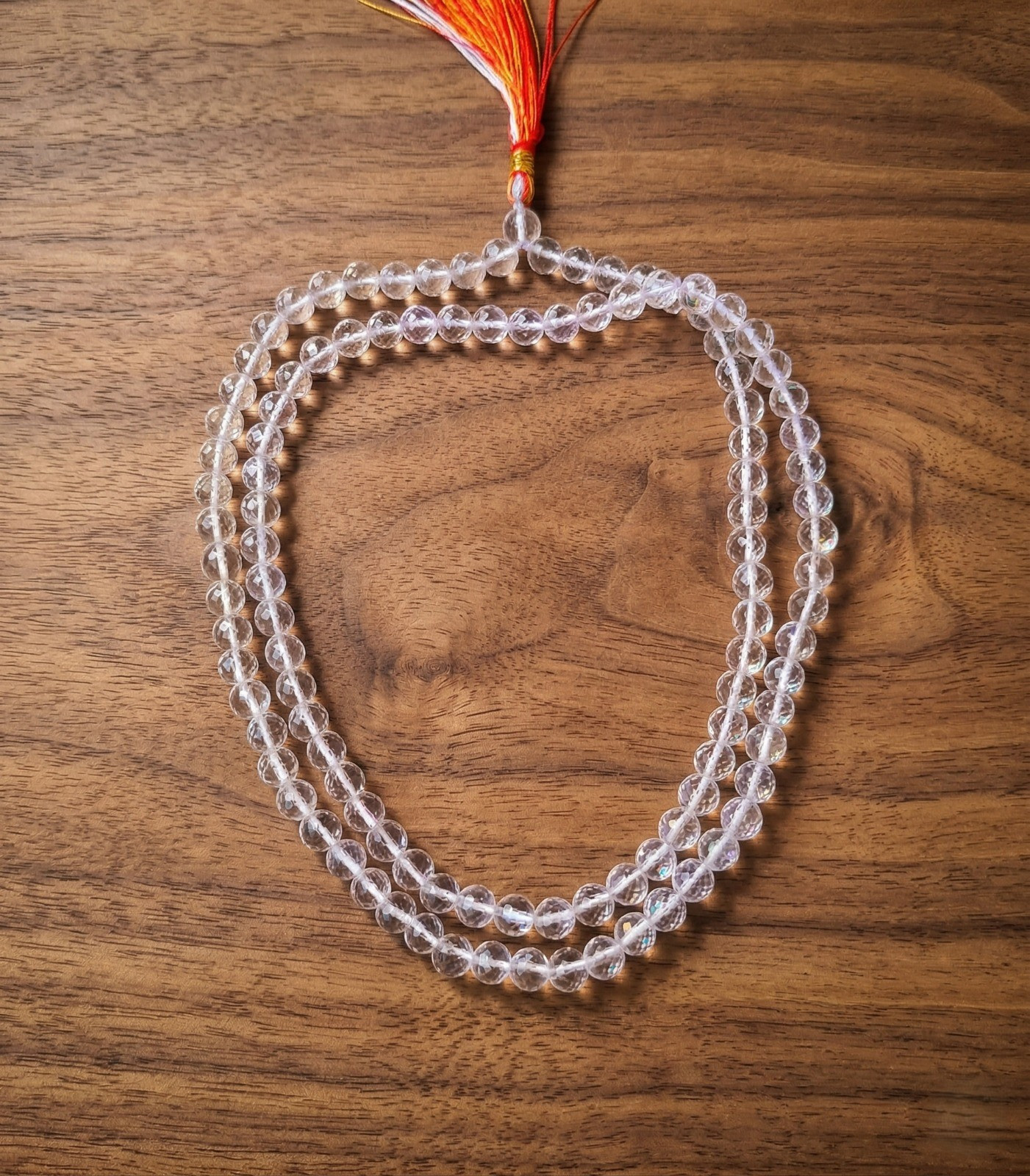 Sphatik Mala Diamond Cut Beads  7MM - 108 1Beads Super Fine Quality