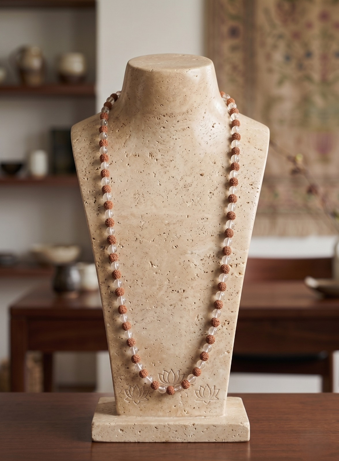 Rudraksh Sphatik Mala8 MM - 1081Beads