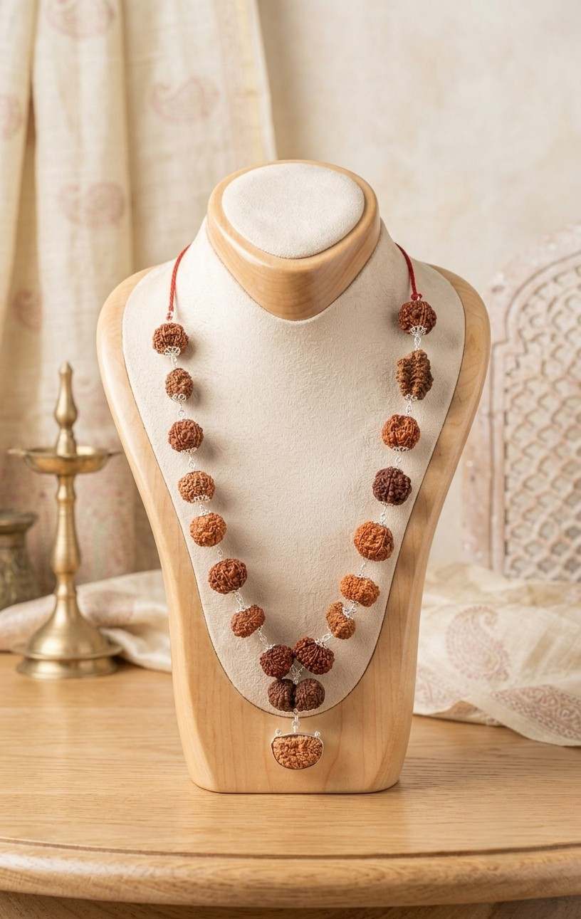 Nepali Rudraksh Sidha Mala in Silver