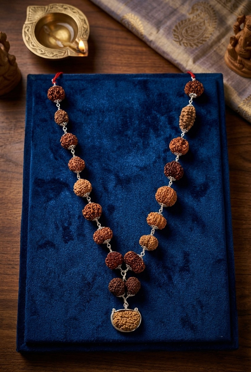 Nepali Rudraksh Sidha Mala in Silver