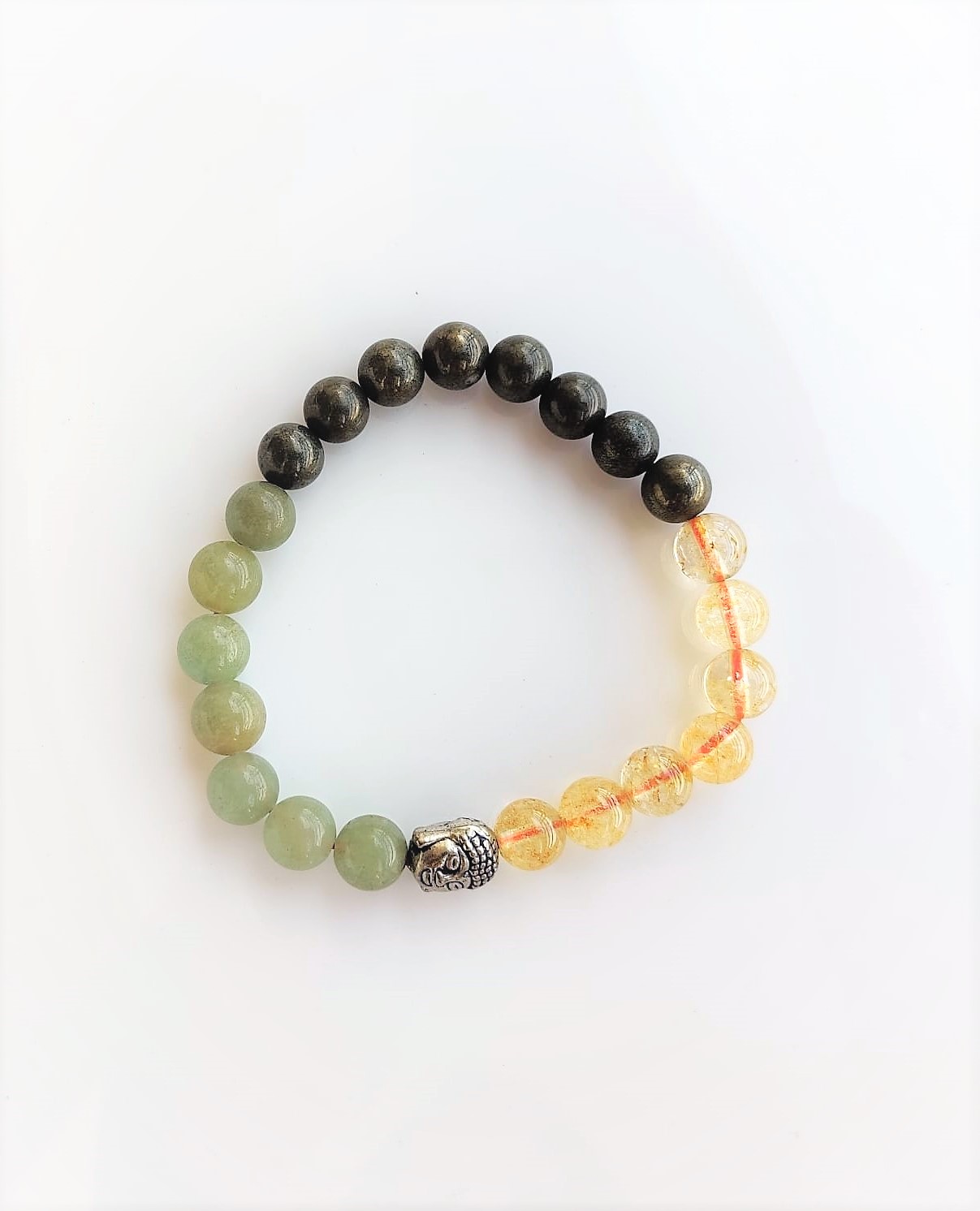 WEALTH CREATOR STONE BRACELET - Golden Pyrite Yellow Citrine Green Aventurine