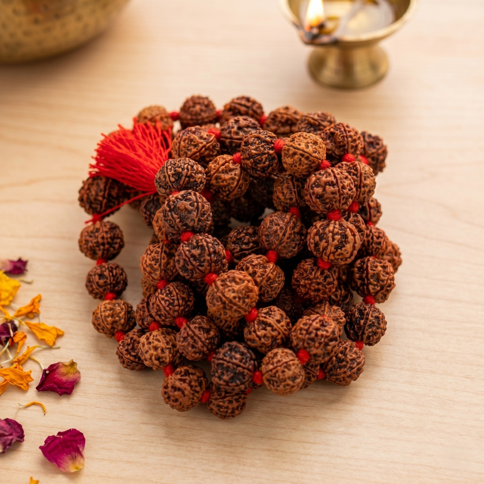 6 Mukhi Nepali Rudraksh Mala Size-15 - 16MM Approx  1081 Beads