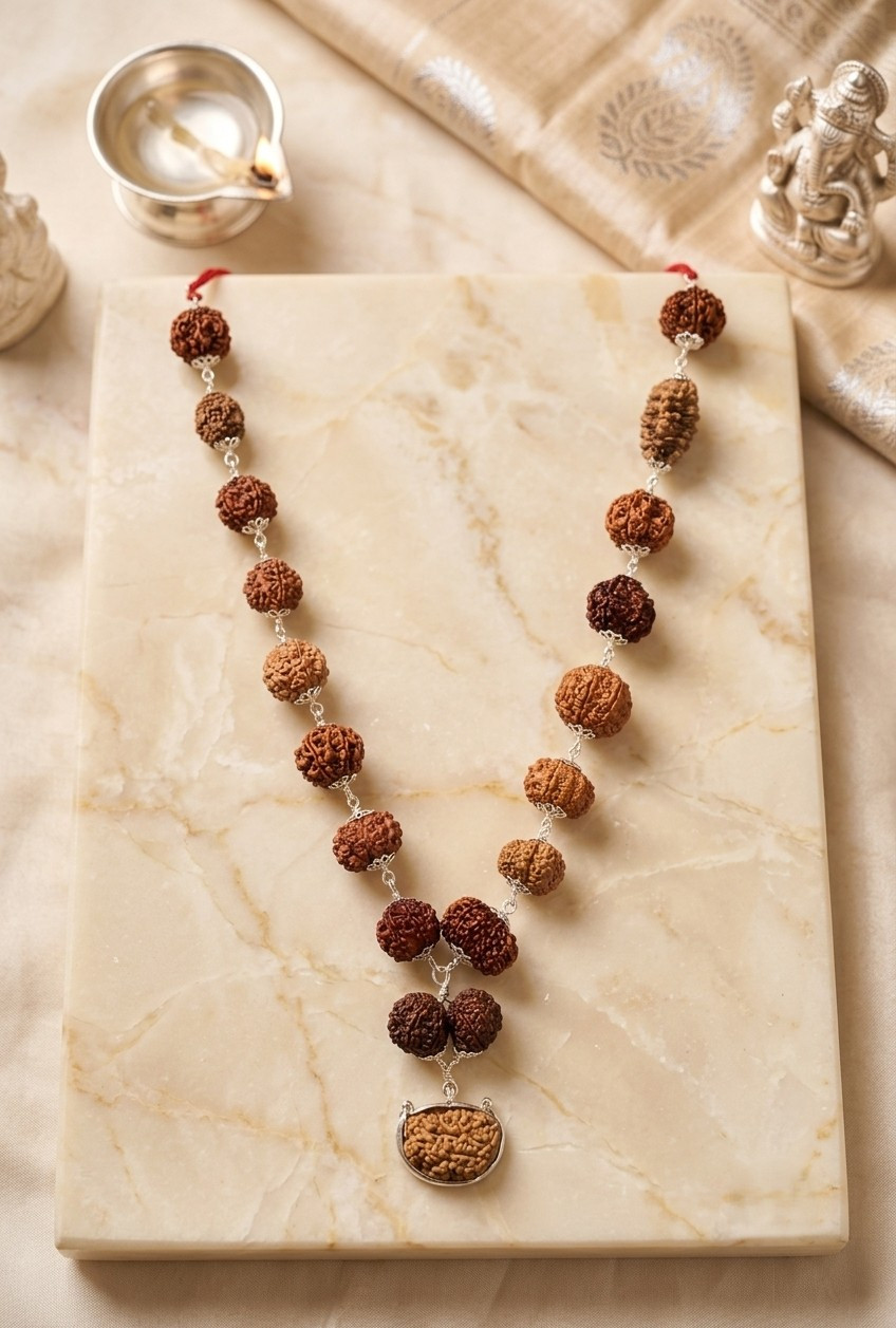 Nepali Rudraksh Sidha Mala in Silver