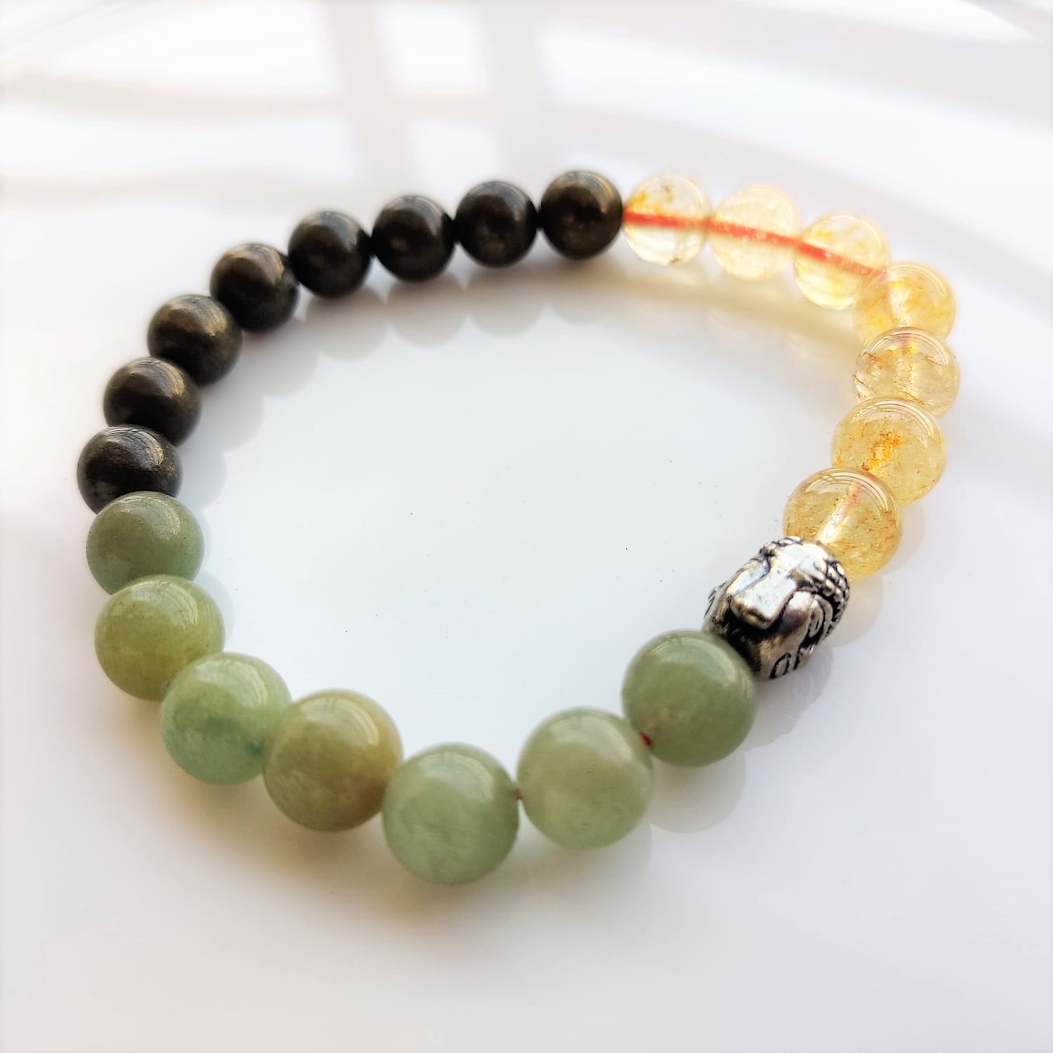 WEALTH CREATOR STONE BRACELET - Golden Pyrite Yellow Citrine Green Aventurine
