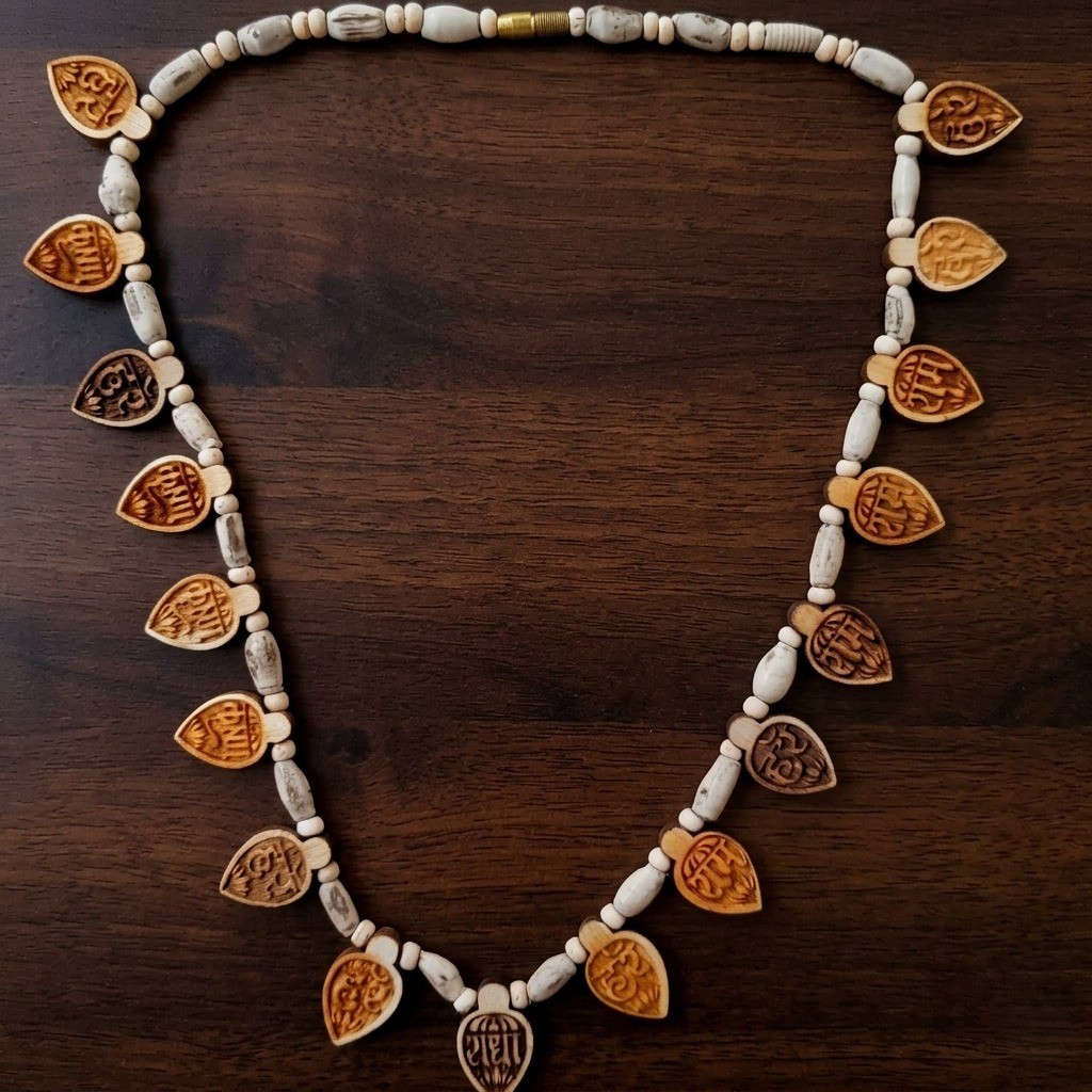 Maha Mantra Tulsi Mala - With 17 Pendants Hare Ram Hare Krishna Pendants