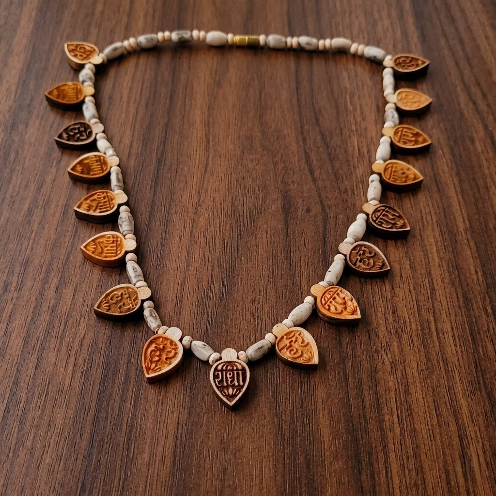 Maha Mantra Tulsi Mala - With 17 Pendants Hare Ram Hare Krishna Pendants