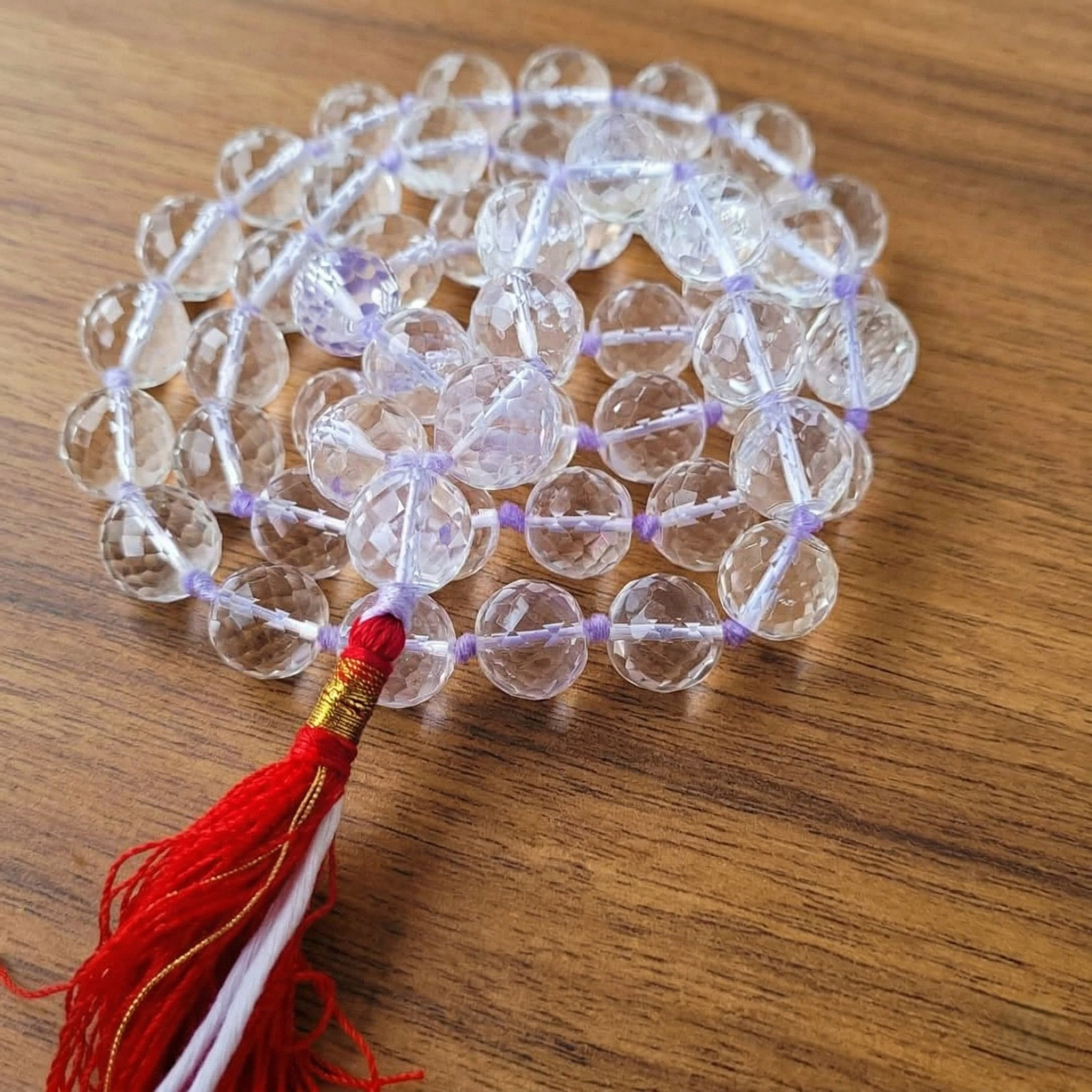 Sphatik Mala Round Beads- Diamond Cut  Approx 12-1250 MM - 541 Beads Super Fine Quality