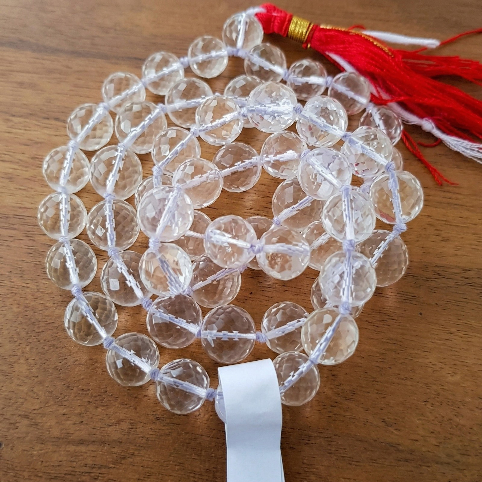 Sphatik Mala Round Beads- Diamond Cut Approx 13-1350 MM - 541 Beads Super Fine Quality
