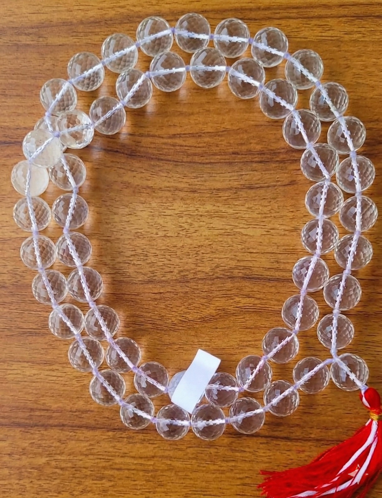 Sphatik Mala Round Beads- Diamond Cut  18MM - 541 Beads Super Fine Quality