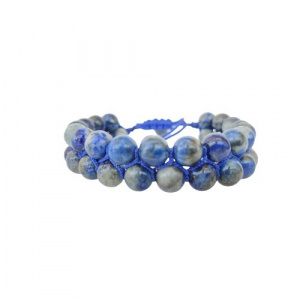 Image of Lapis Lazuli (Double Bead Bracelet - With Adjustable Thread)