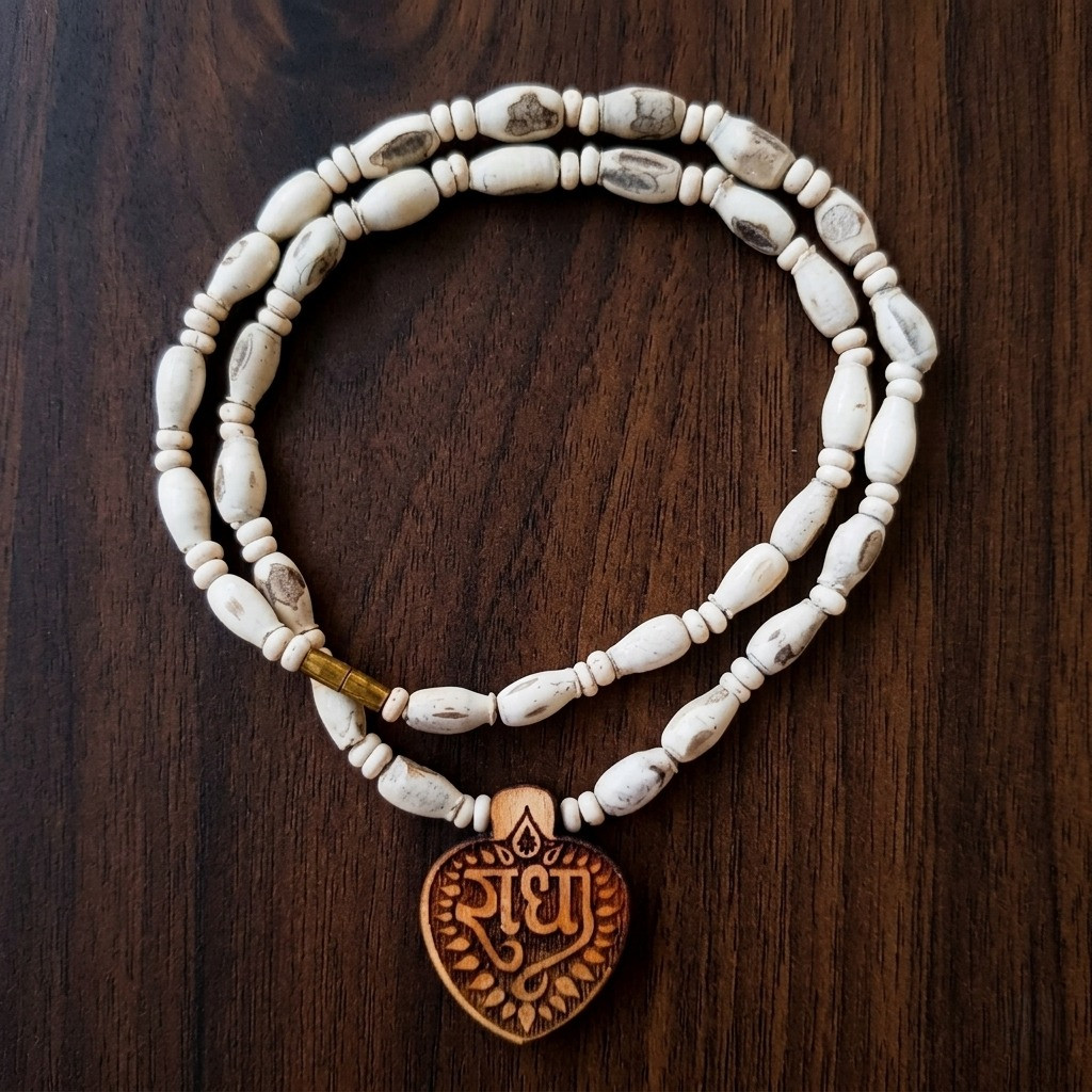 Tulsi Mala - With Radhe Pendant SUPER FINE QUALITY