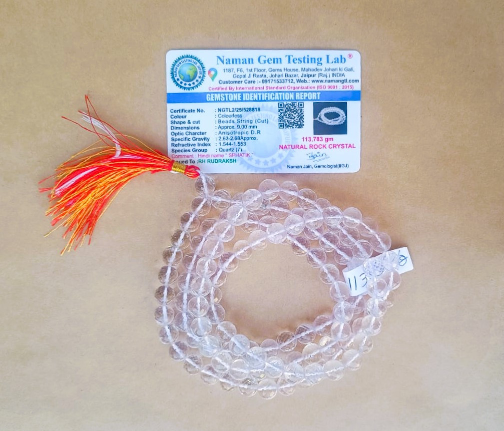 Sphatik Mala Round Beads- Diamond Cut - 9MM Approx 1081 Beads