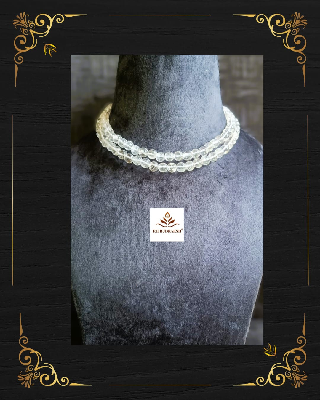 Sphatik Mala Diamond Cut 8MM - 108 1 Beads Super Fine Quality