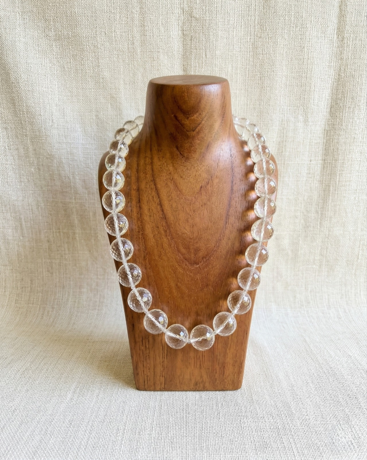 Sphatik Mala Round Beads- Diamond Cut 23 MM - 331 Beads Super Fine Quality