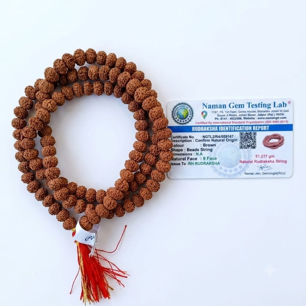 9 Mukhi Rudraksh Mala 10MM
