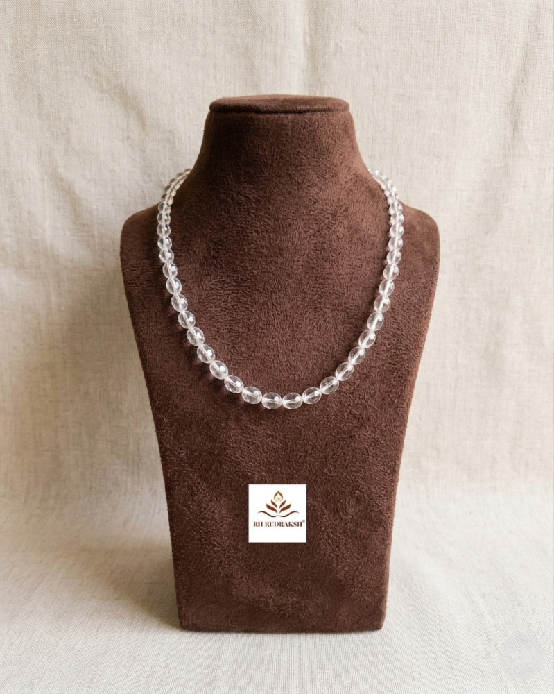 Image of Sphatik Mala(Oval Shape Beads) 8MM - 8.5 MM Super Fine Quality