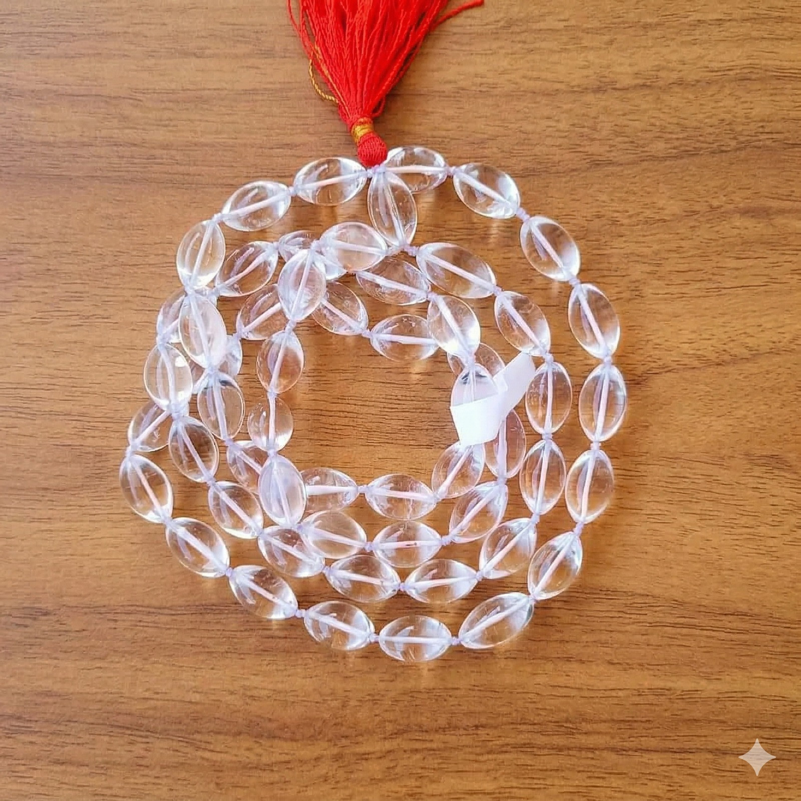 Sphatik Mala Oval Shape 18MM Approx - 54 1 Beads Super Fine Quality