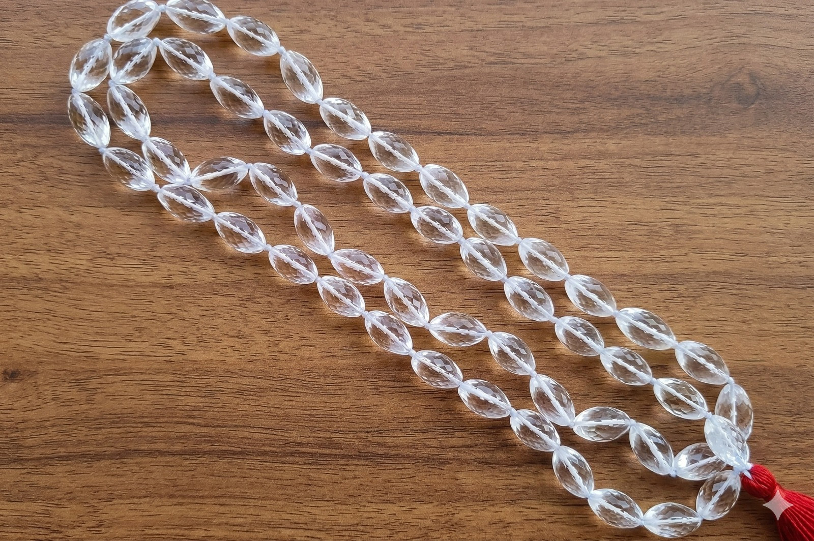 Sphatik Mala Diamond Cut 18MM - 20MM Approx - 54 1 Beads Super Fine Quality