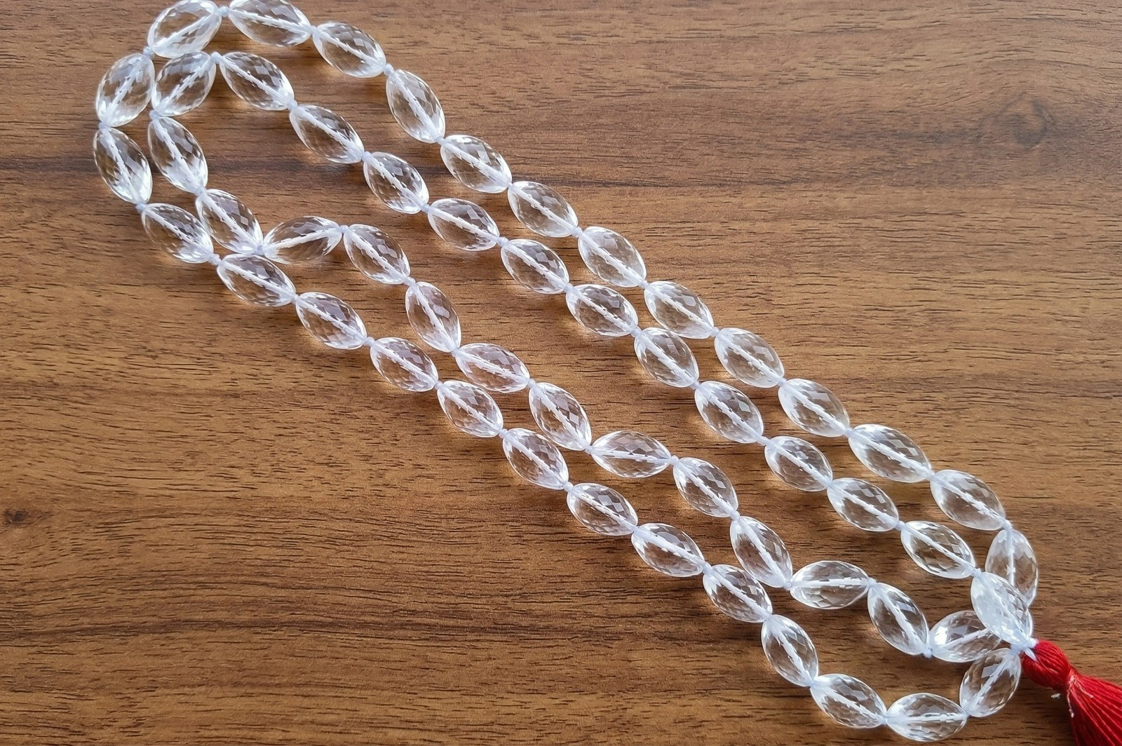 Sphatik Mala Diamond Cut 18MM - 20MM Approx - 54 1 Beads Super Fine Quality