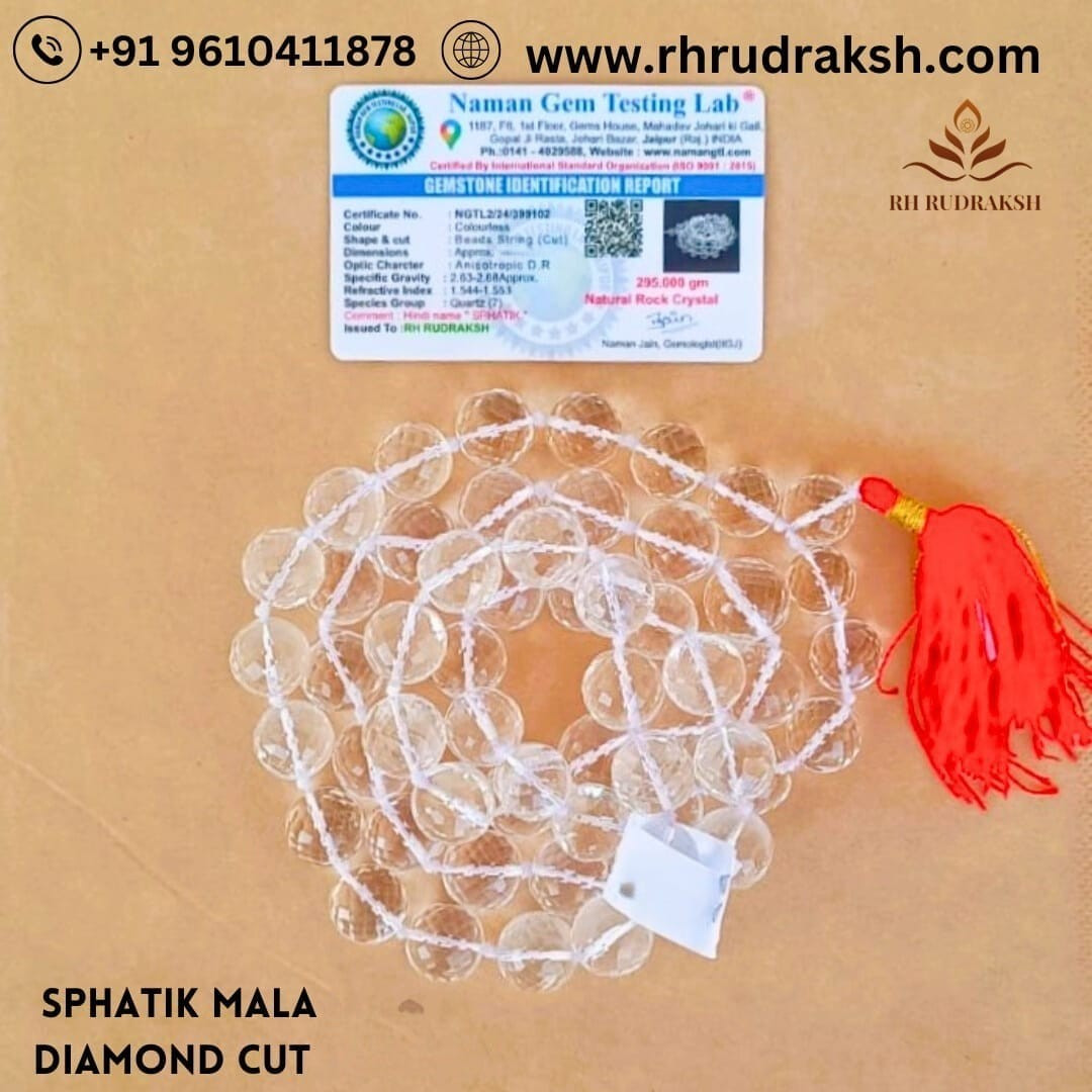 Sphatik Mala Round Beads- Diamond Cut - Approx 1500 MM - 541 Beads Super Fine Quality