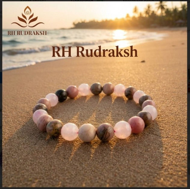 Combination of - Rosequartz Rhodonite Rhodocorsite Stone Bracelet