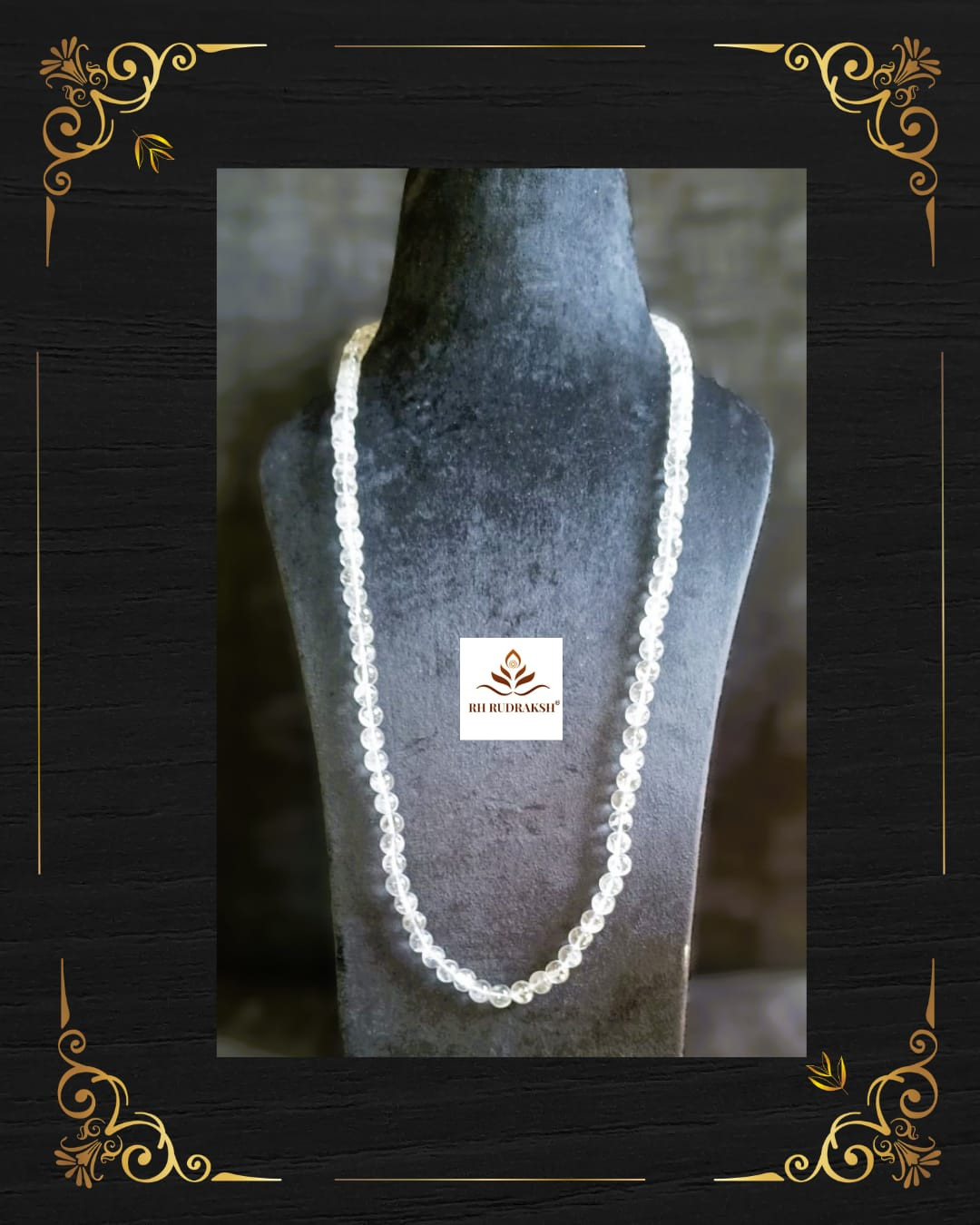 Sphatik  Mala Diamond Cut 8MM - 108 1 Beads Super Fine Quality