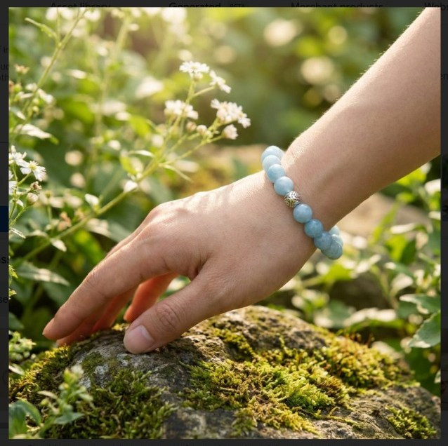 Aquamarine Stone Bracelet