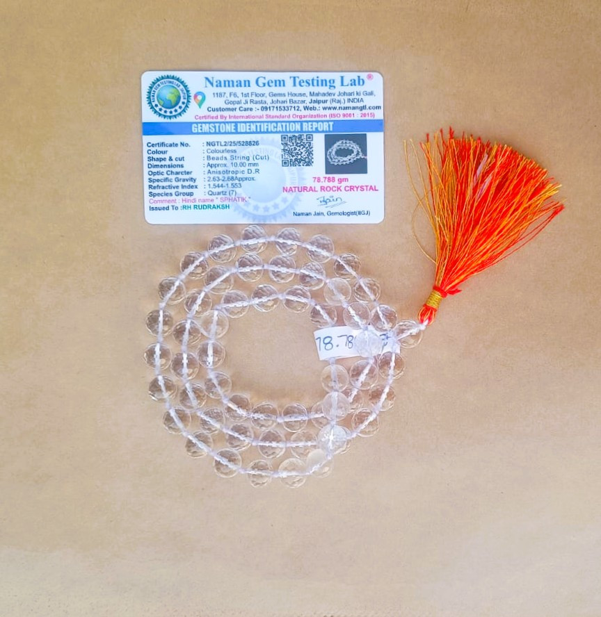 Sphatik Mala Round Beads- Diamond Cut - 10MM Approx 541 Beads