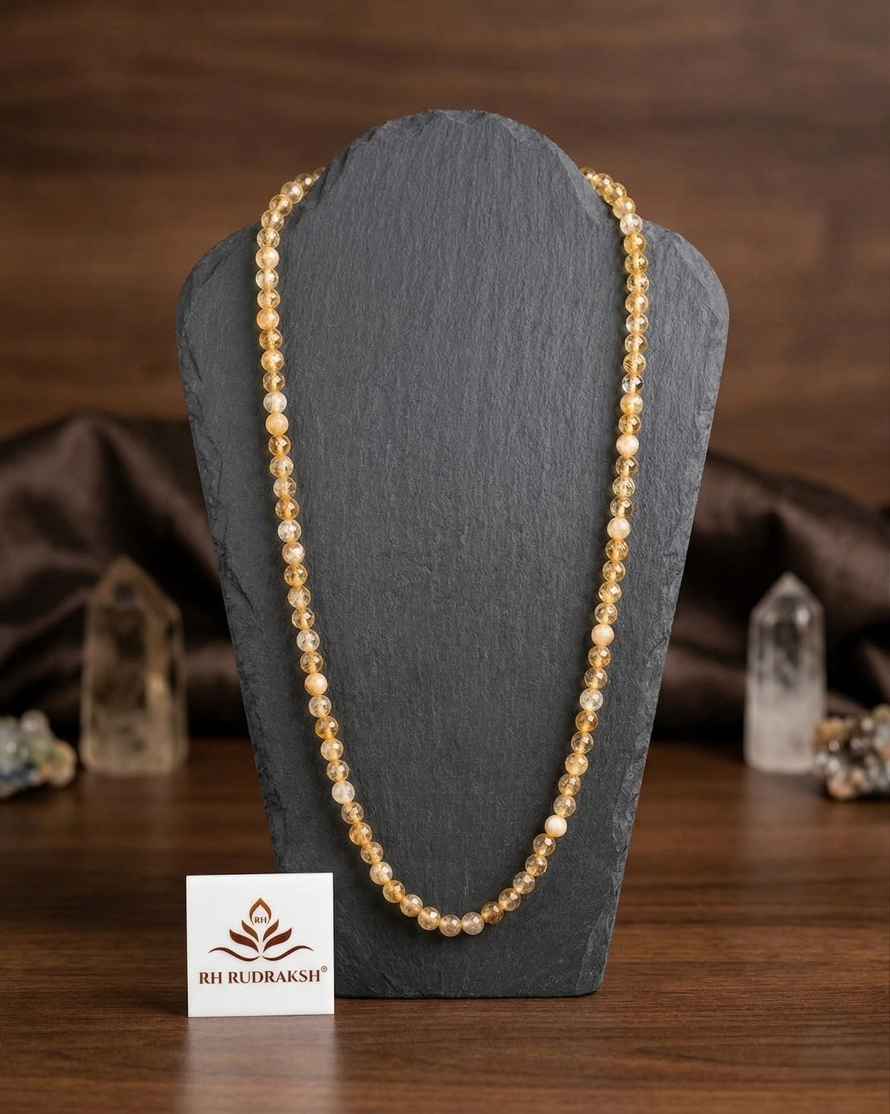 Yellow Citrine Stone Mala