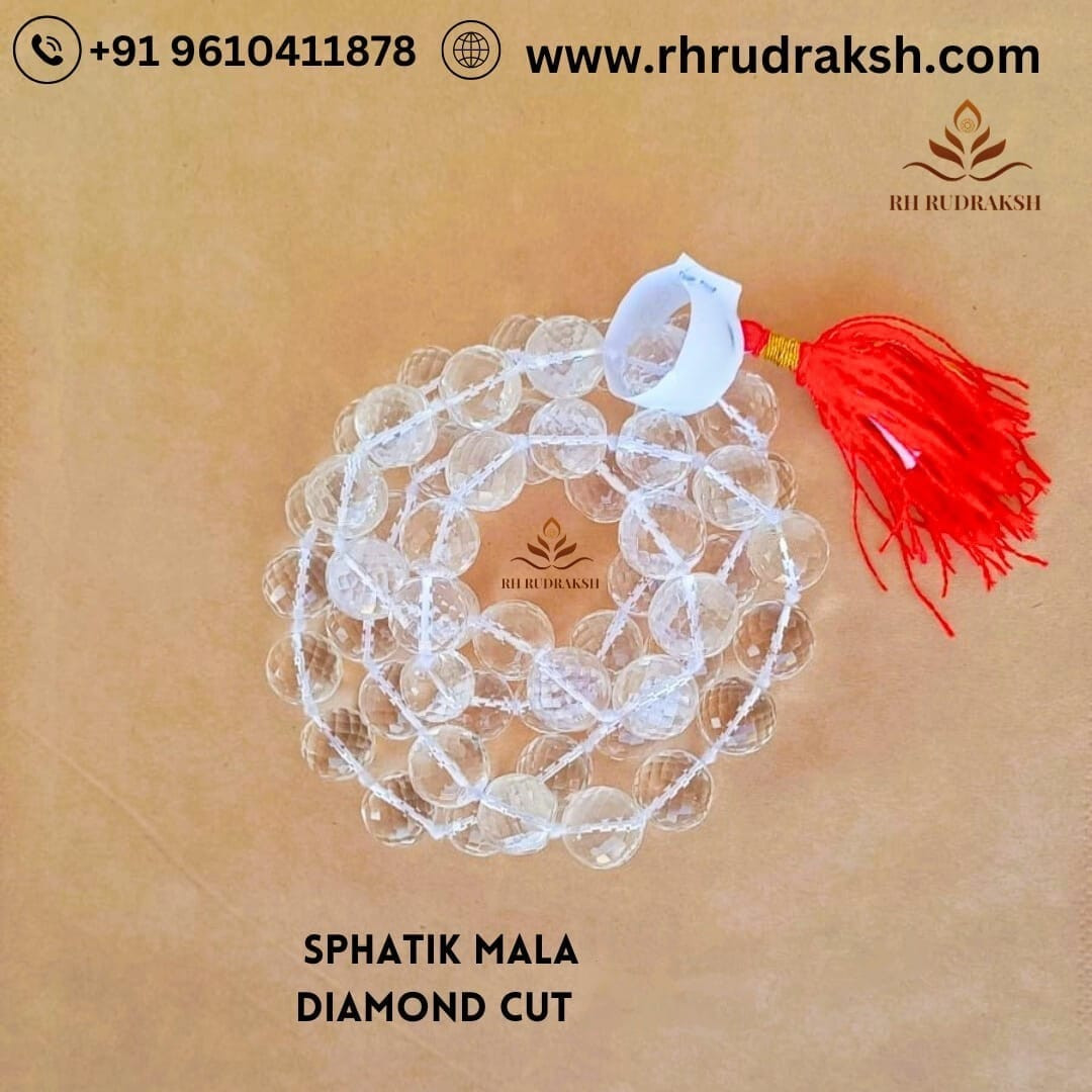 Sphatik Mala Round Beads- Diamond Cut - Approx 1500 MM - 541 Beads Super Fine Quality