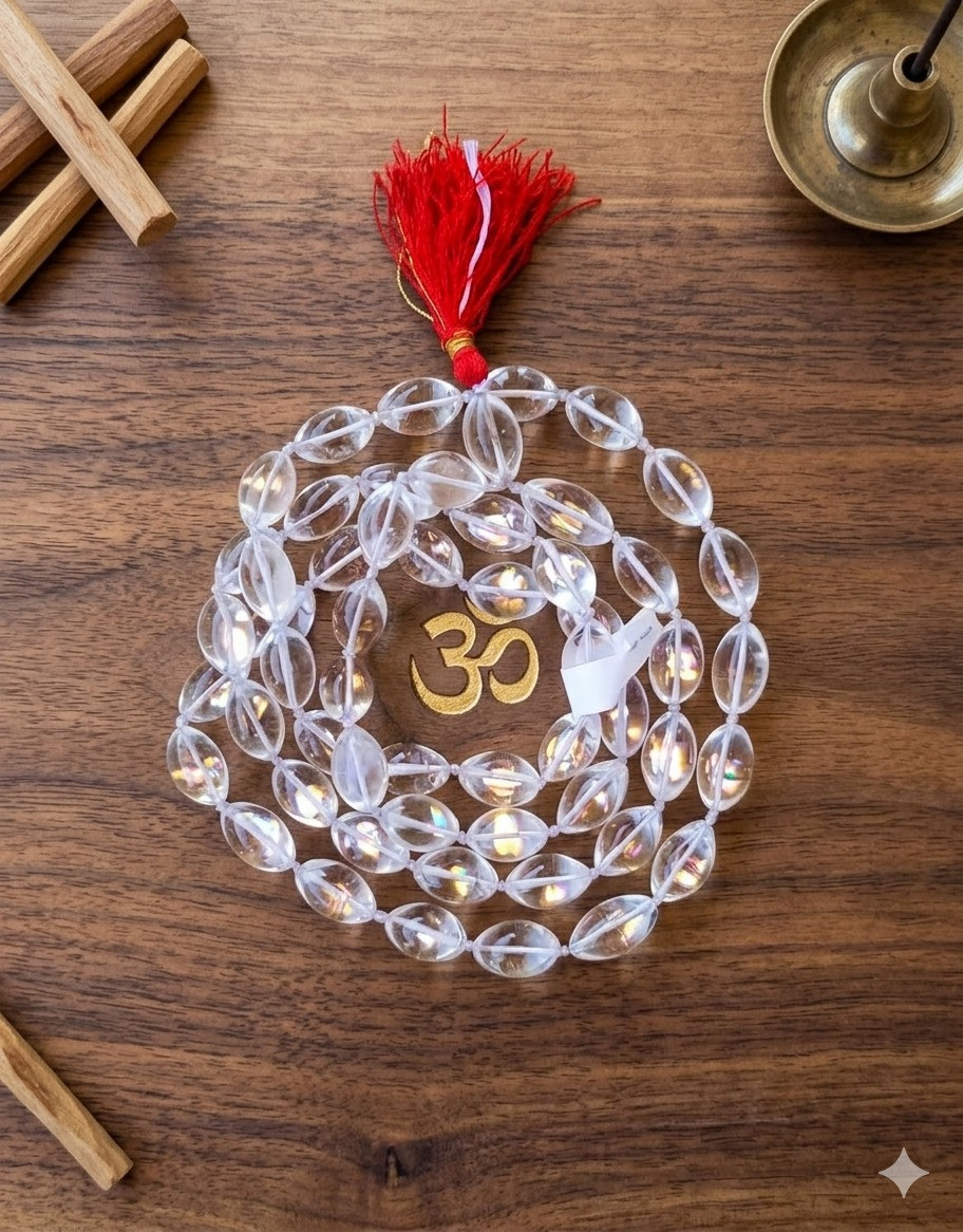 Sphatik Mala Oval Shape Super Fine Quality 15MM