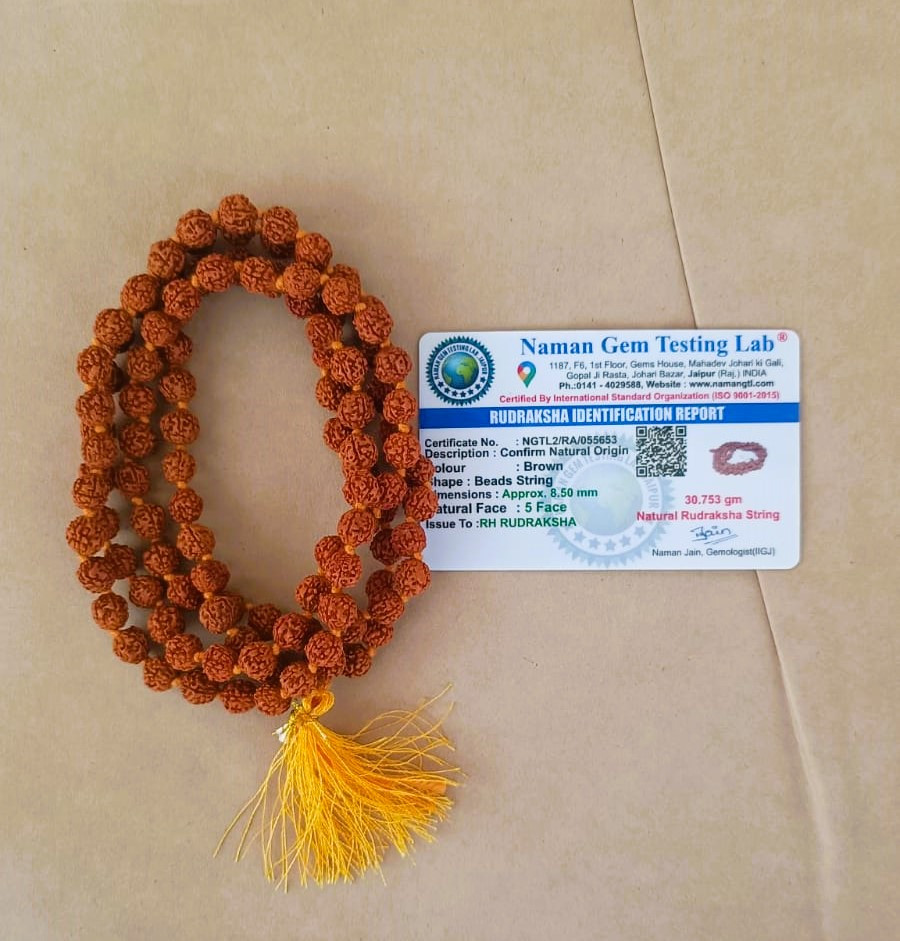 5 Mukhi Rudraksh Mala - 1081 Beads  8 MM