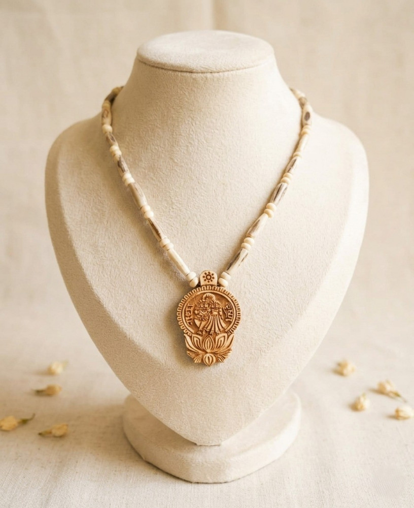 Image of Tulsi Mala - With RADHA KRISHNA Pendant with  LOTUS