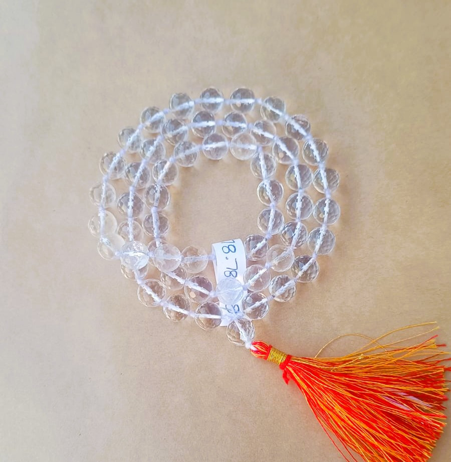 Sphatik Mala Round Beads- Diamond Cut - 10MM Approx 541 Beads