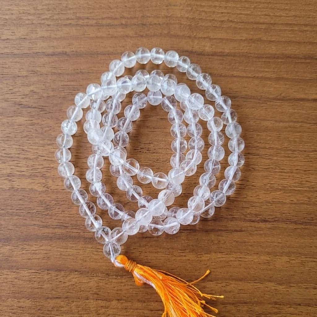 Sphatik Mala Round Beads- A Class 8MM - 1081 Beads