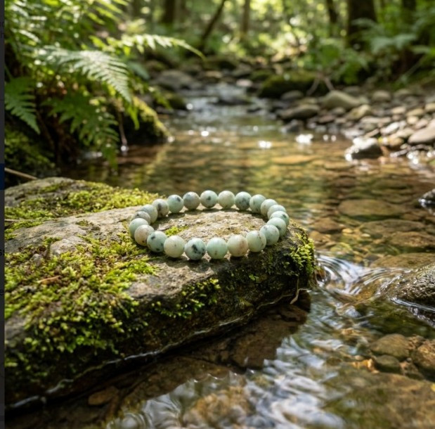 Natural Kiwi Jasper Bracelet