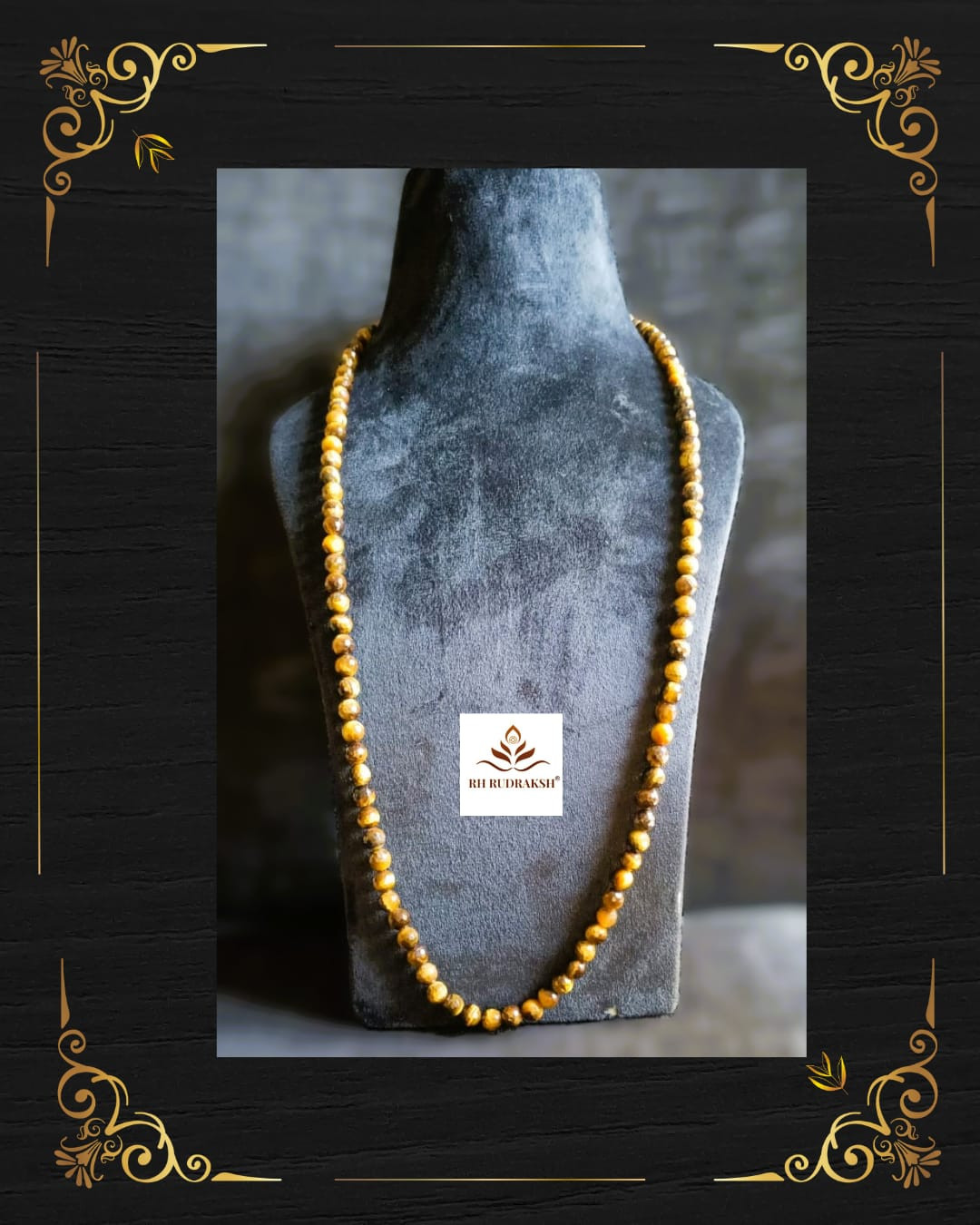 Tiger Eye Stone Mala Diamond Cut
