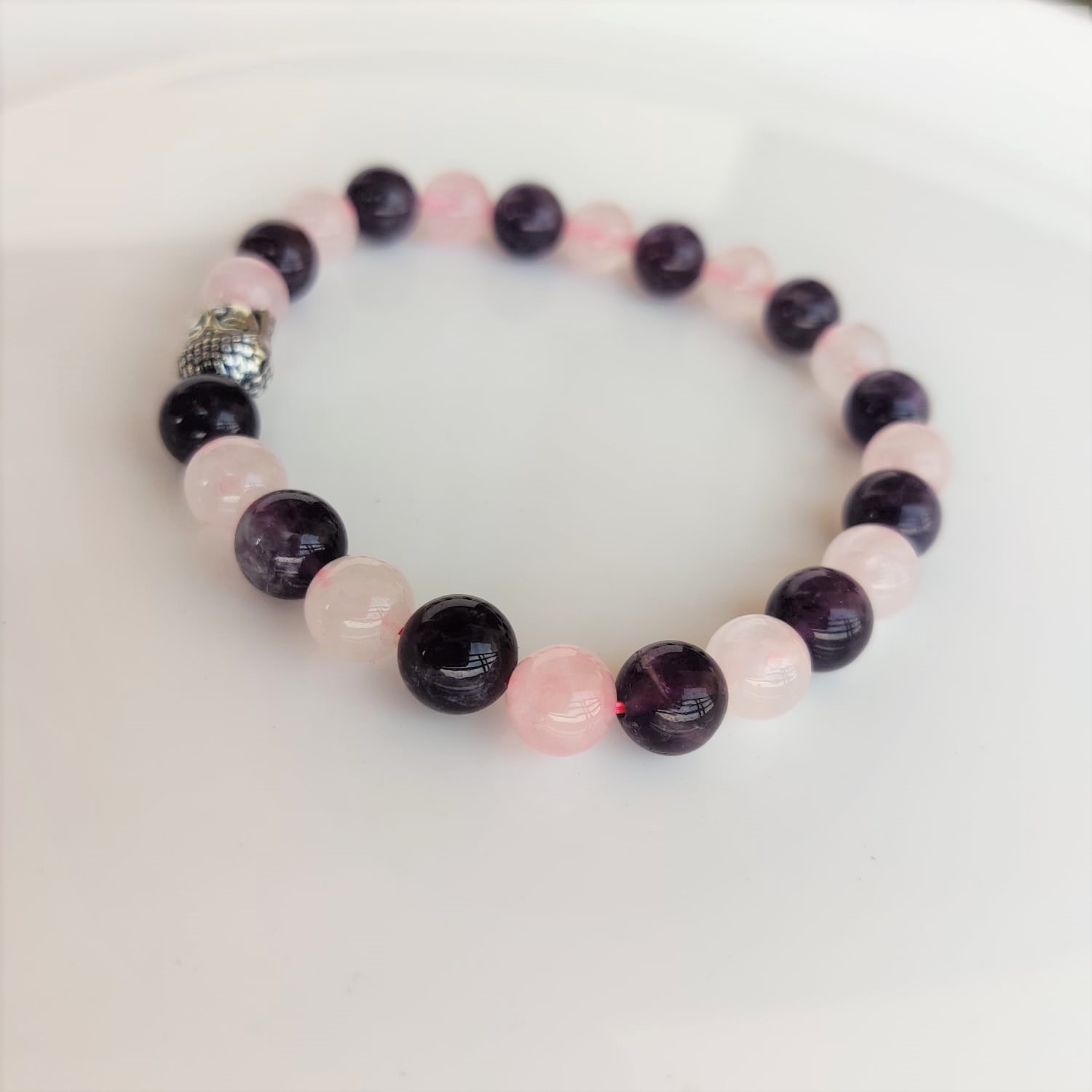 Rose Quartz Amethyst Bracelet