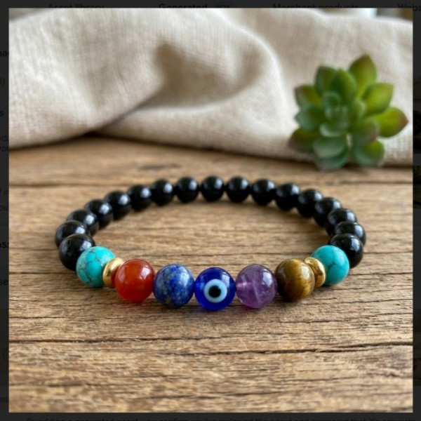 Image of 9 Chakra Stone Bracelet