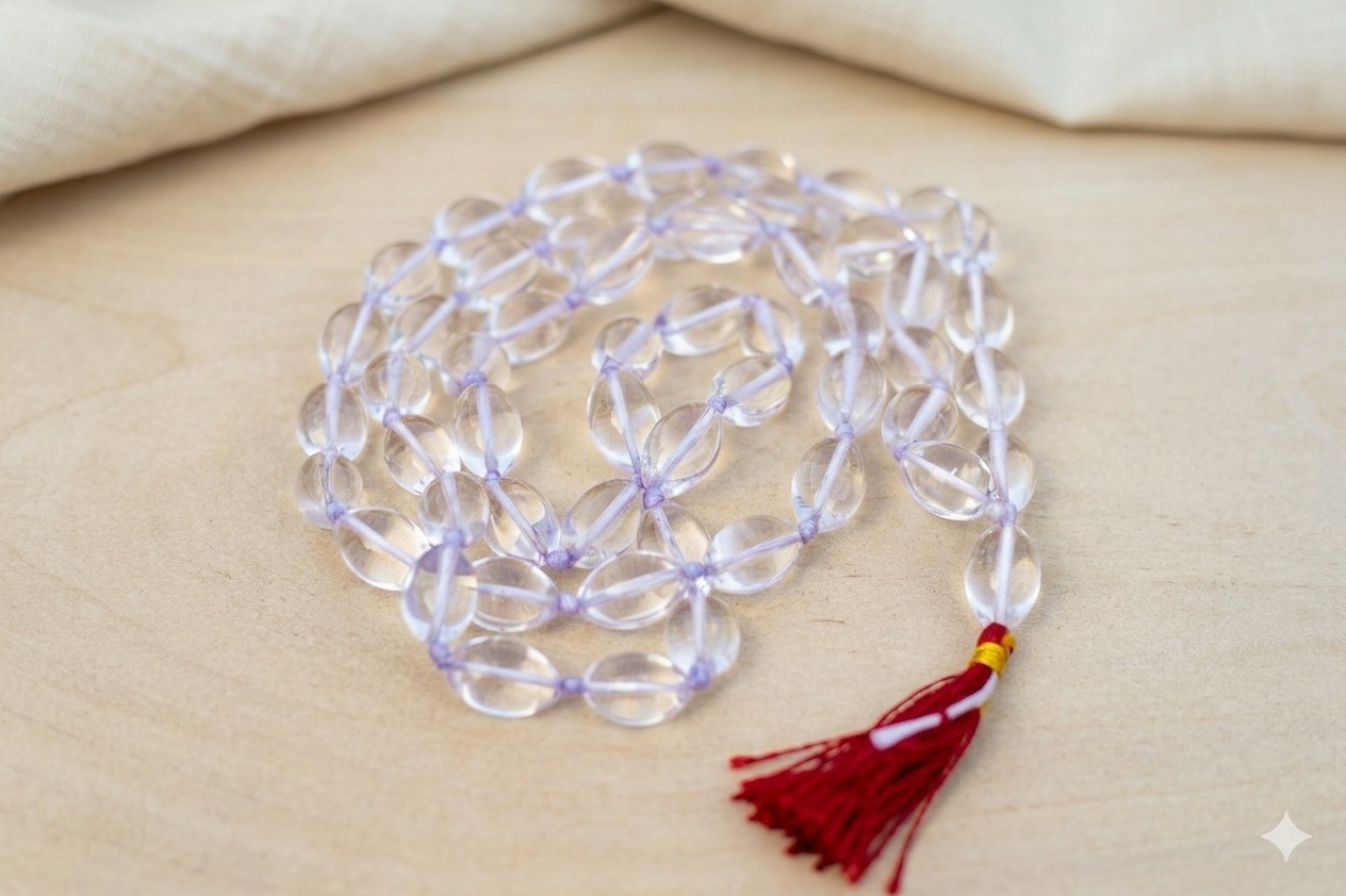 Sphatik Mala Oval Shape Super Fine Quality 15MM