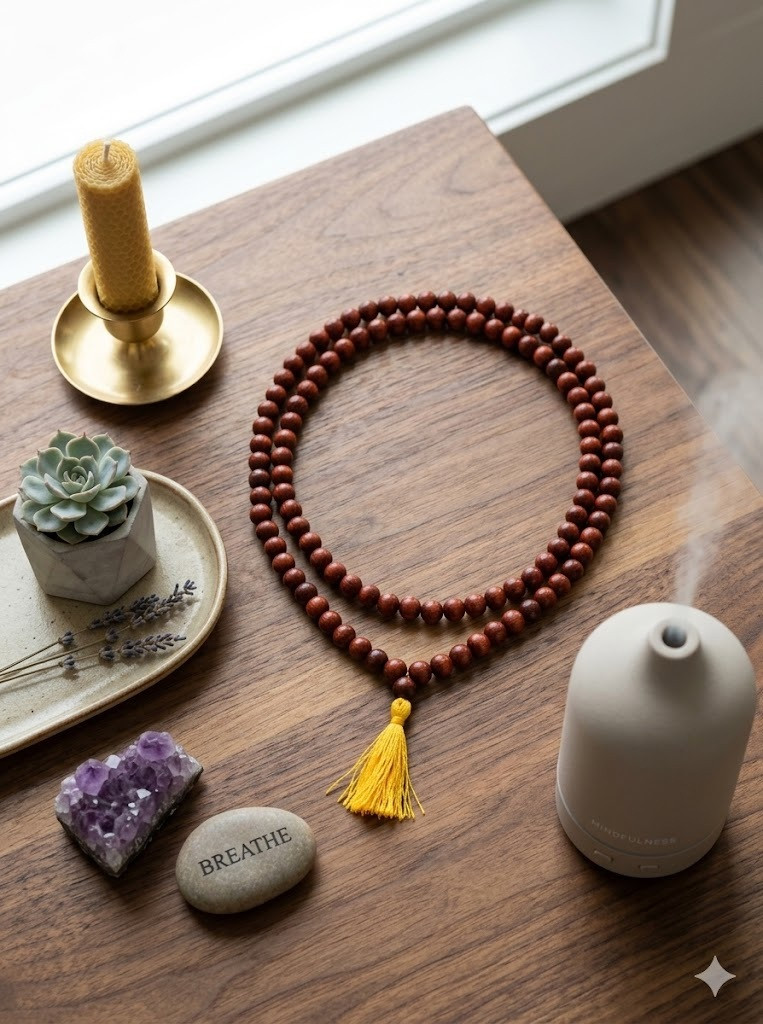 Lal Chandan Mala Red Sandalwood Mala - 1081 Beads