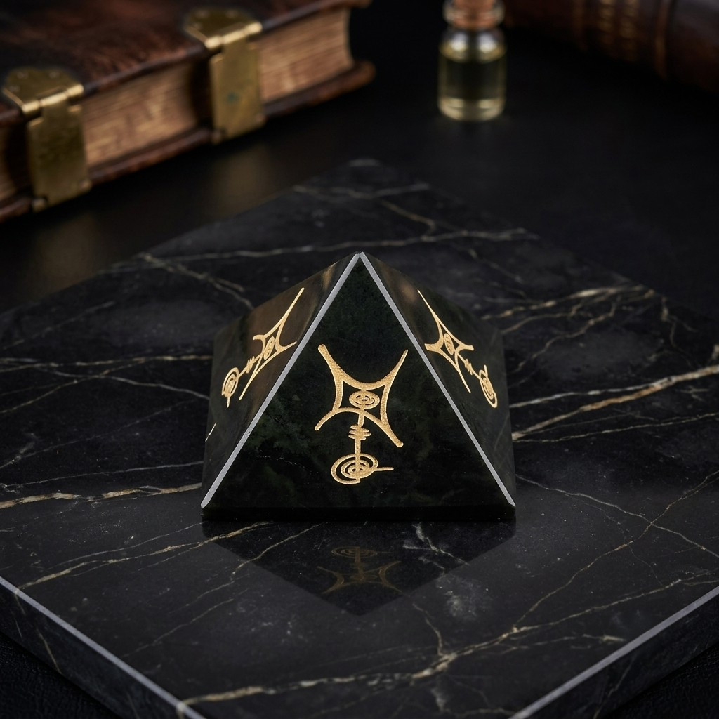 Black Tourmaline EVIL EYE PROTECTION PYRAMID