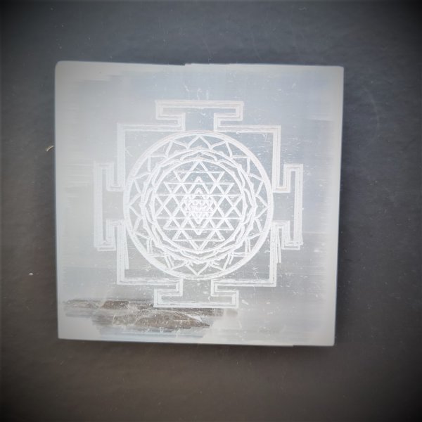 Image of Crystal Selenite Engraved Charging Plate